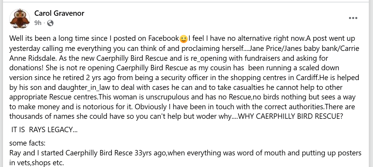 Carol Gravenor's statement